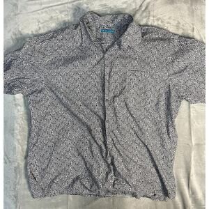 Tori Richard Hawaiian Shirt Men 2XL Black White Pineapples Print Button Up
